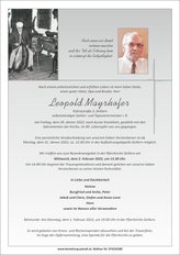 Leopold Mayrhofer, verstorben am 28. Jänner 2022