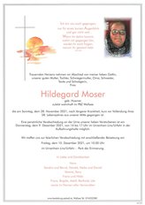 Hildegard Moser, verstorben am 28. November 2021