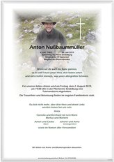Anton Nußbaummüller, verstorben am 26. Juli 2019