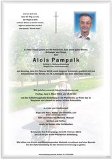 Alois Pampalk, verstorben am 24. Februar 2019