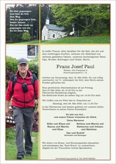 Franz Josef Paul, verstorben am 19. Mai 2022