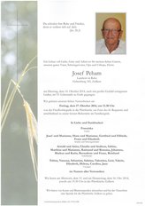 Josef Peham, verstorben am 14. Oktober 2014