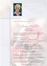 Anna Plöchl, verstorben am 24. April 2021