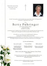 Berta Pühringer, verstorben am 20. Oktober 2014