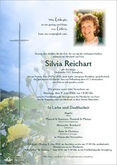 Silvia Reichart, verstorben am 29. Mai 2026