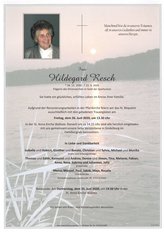 Hildegard Resch, verstorben am 22. Juni 2020
