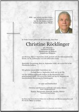 Christine Röcklinger, verstorben am 17. September 2018