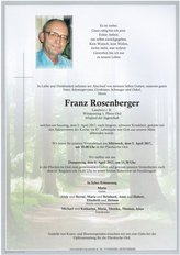 Franz Rosenberger, verstorben am 02. April 2017