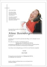 Klaus Rosenberger, verstorben am 18. Juli 2014