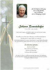 Johann Rumetshofer, verstorben am 22. Dezember 2022