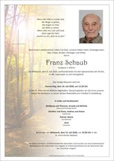 Franz Schaub, verstorben am 08. Juli 2020