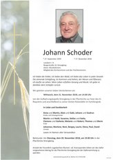 Johann Schoder, verstorben am 17. November 2018