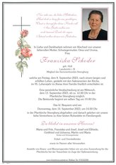 Franziska Schoder, verstorben am 08. September 2023