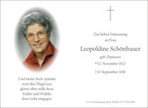 Leopoldine Schönbauer, verstorben am 13. September 2016