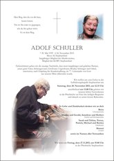 Adolf Schuller, verstorben am 24. November 2015