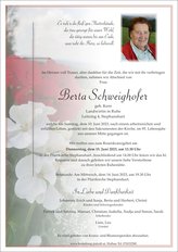 Berta Schweighofer, verstorben am 10. Juni 2023