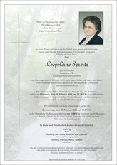 Leopoldine Spreitz, verstorben am 11. Februar 2020