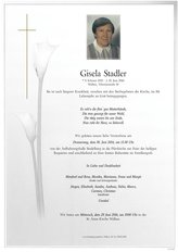 Stadler Gisela, verstorben am 25. Juni 2016