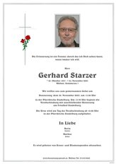 Gerhard Starzer, verstorben am 24. November 2023