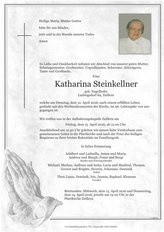 Katharina Steinkellner, verstorben am 12. April 2016