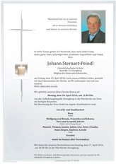 Johann Sternart-Peindl, verstorben am 15. April 2016