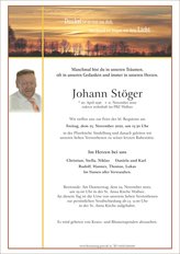 Johann Stöger, verstorben am 11. November 2022