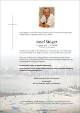 Josef Stöger, verstorben am 09. April 2020