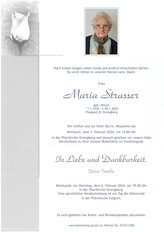 Maria Strasser, verstorben am 30. Jänner 2024