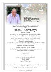 Johann Tremesbegrer, verstorben am 13. Jänner 2021