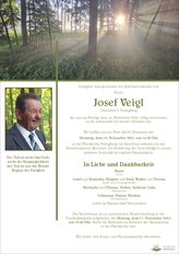 Josef veigl, verstorben am 14. November 2025