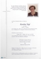 Karoline Veigl, verstorben am 03. Jänner 2026