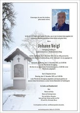 Johann Veigl, verstorben am 04. Dezember 2023