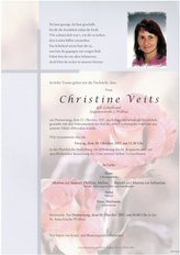 Christine Veits, verstorben am 12. Oktober 2017