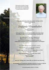 Stefanie Vösenhuber, verstorben am 31. Dezember 2023