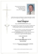 Josef Wagner, verstorben am 03. November 2015