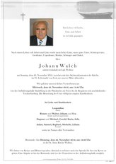 Johann Walch, verstorben am 20. November 2016
