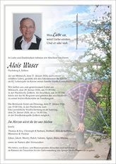 Alois Waser, verstorben am 21. Jänner 2026