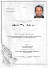 Alois Weichinger, verstorben am 23. April 2017