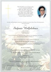 Stefanie Wolfslehner, verstorben am 25. September 2016