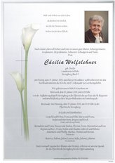 Cäcilia Wolfslehner, verstorben am 25. Jänner 2019