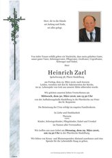 Heinrich Zarl, verstorben am 25. März 2016