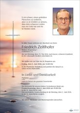 Friedrich Zeitlhofer, verstorben am 19. Mai 2026