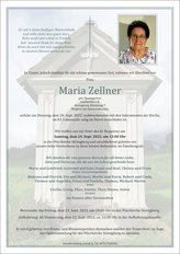 Maria Zellner, verstorben am 20. September 2022