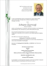 Johann Ziervogl, verstorben am 11. Mai 2021