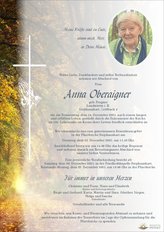 Anna Oberaigner , verstorben am 18. Dezember 2025
