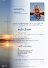Stefan Binder , verstorben am 14. September 2026